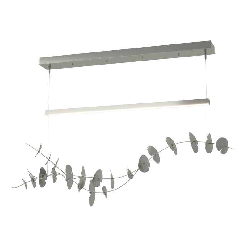 Luminaire suspendu 1 lumière Lily, Argenté, Argenté