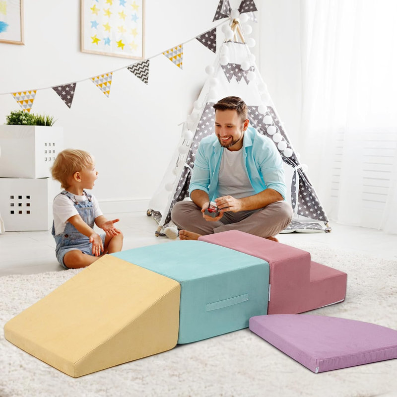 6 pièces de blocs d'escalade en mousse pour tout-petits, ensemble de jeu actif intérieur