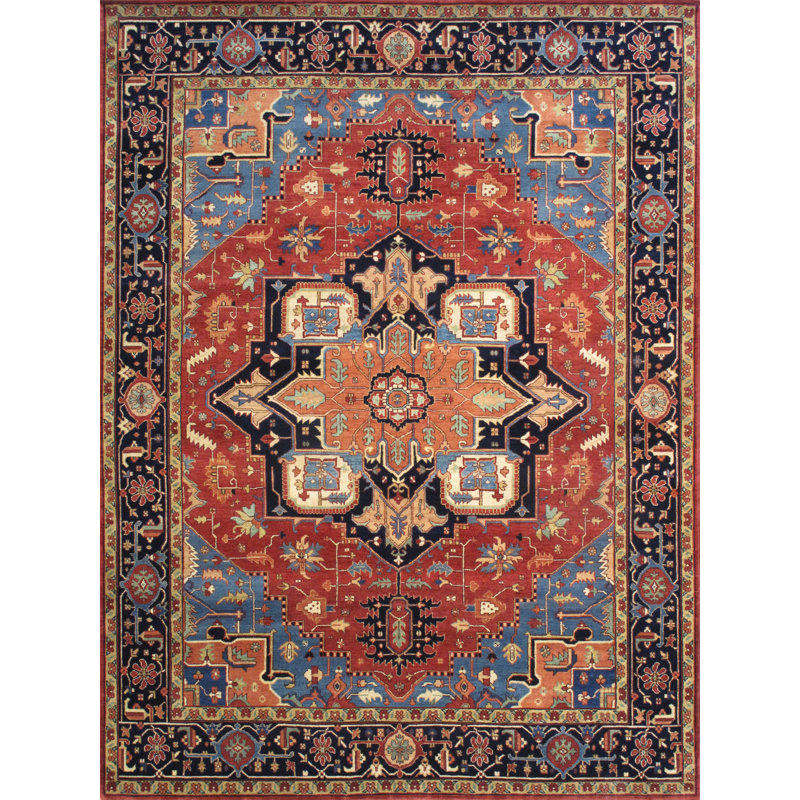 Serapi Hand Knotted Wool Oriental Indoor Rug, Rectangle 9'2" x 12'