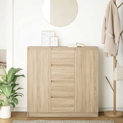 Sideboard With Drawers 100.5X35x98.5 Cm Engineered Wood