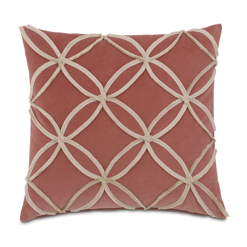 Housse et insert de coussin décoratif 100% coton à franges et brosse pincée Rena, Faux duvet