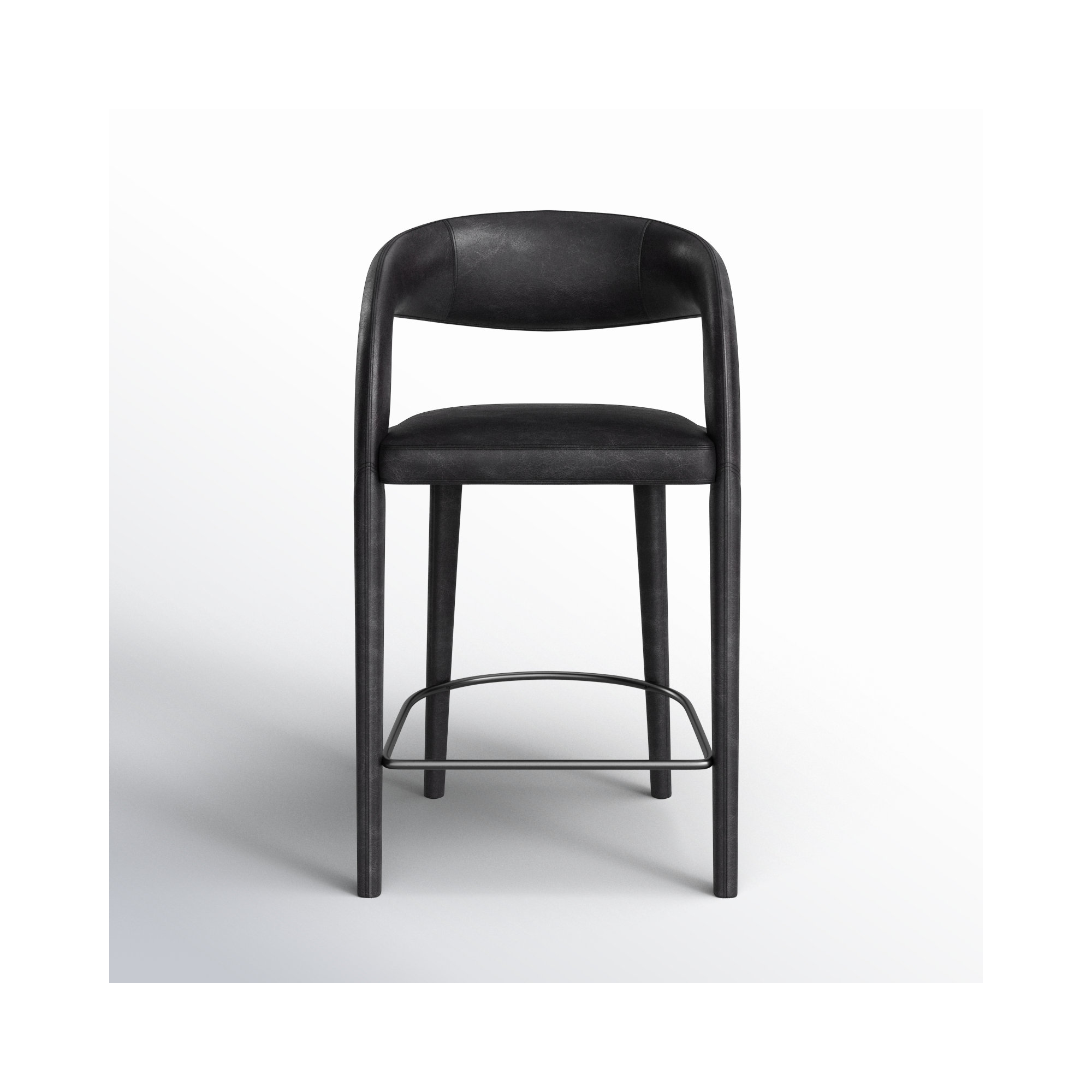 Geoffrey Counter & Bar Stool, Sonoma Black/Genuine Leather, Counter Stool (26.57" Seat Height)