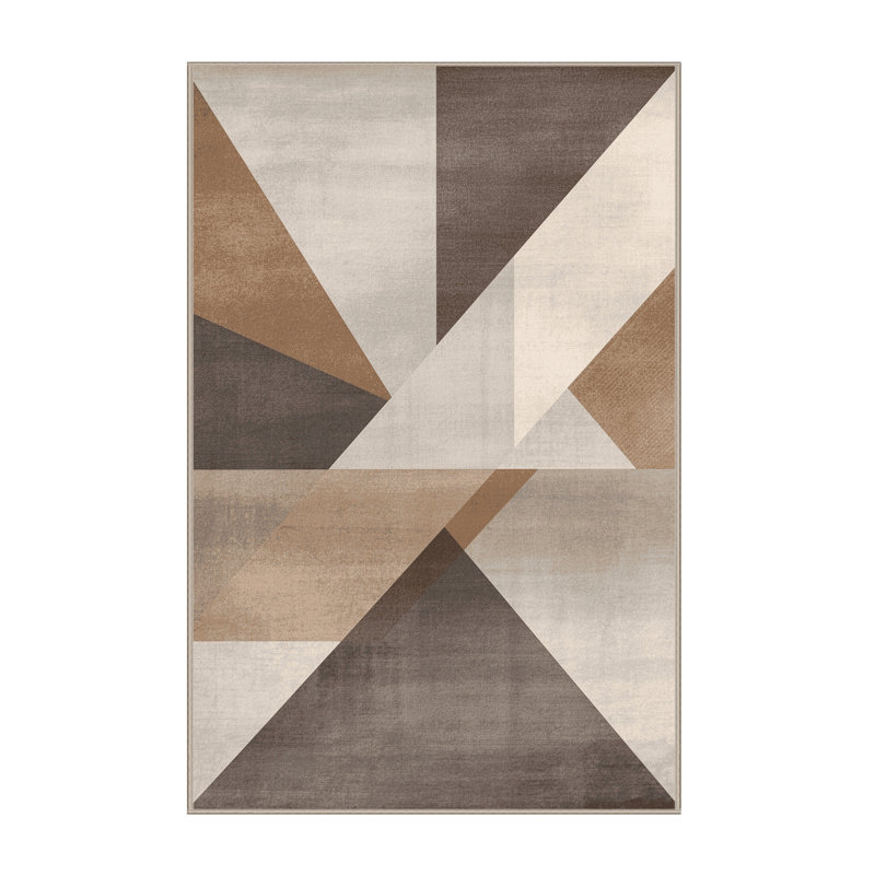 Tapis beige moderne et contemporain lavable à la machine Pantelis, 4 x 6
