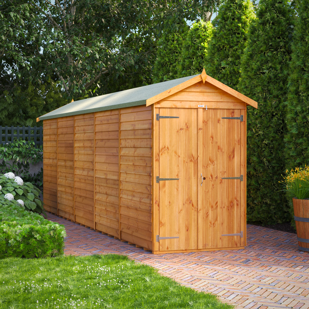 Power 20x4 Apex Windowless Double Door Shed - Brown - Premium Timber - 10 Year Guarantee - Image 3