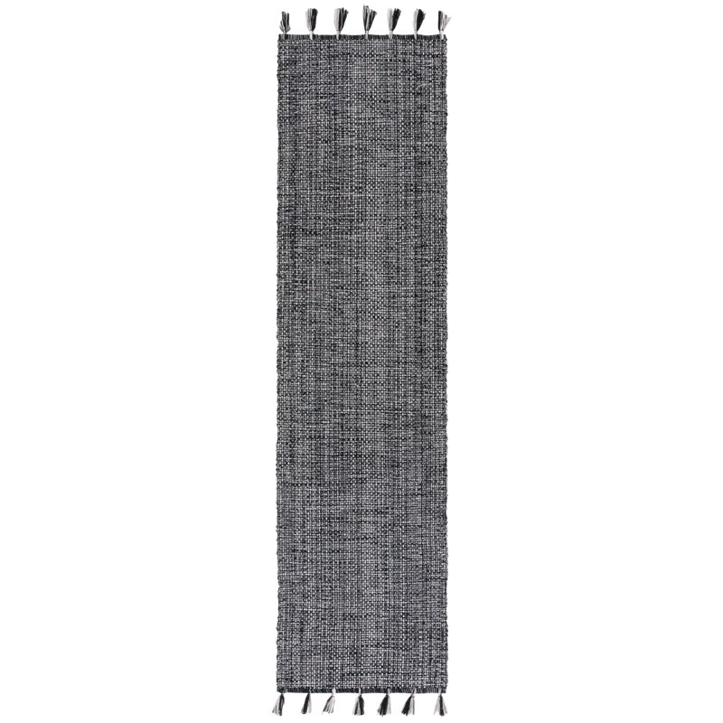 Tapis noir Montauk 476, Tapis de couloir 2 pi 3 po x 9 pi