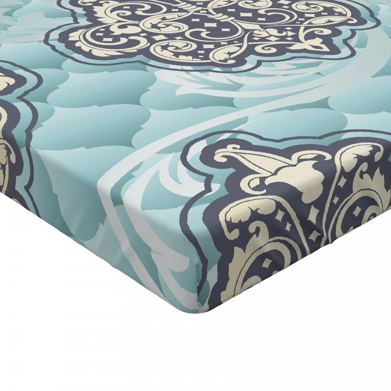 Microfiber Damask Fitted Sheet, Twin Fitted Sheet
