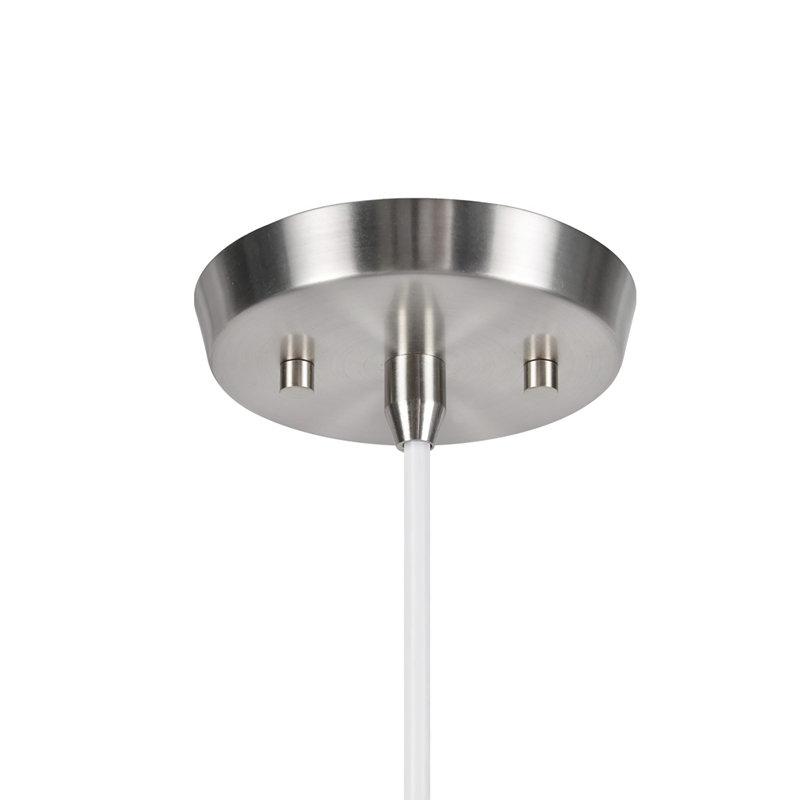 Hadley 2 - Light Satin Nickel Unique/Statement Pendant, Off White, 10.5" H x 15" W x 11" D