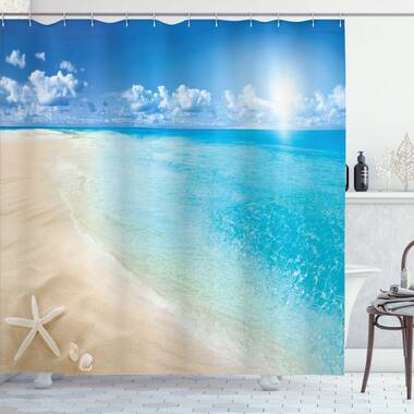 Beach Shower Curtain Set + Hooks East Urban Home Size: 69 H x 105 W