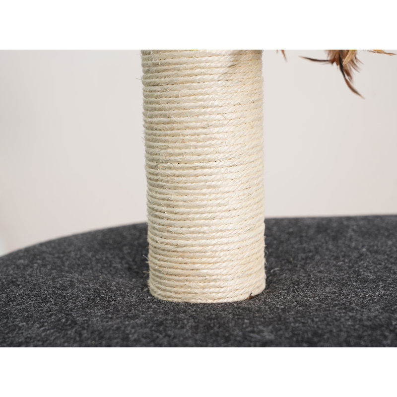 PetPals 49" Black and White Handwoven Cat Tree with Condo
