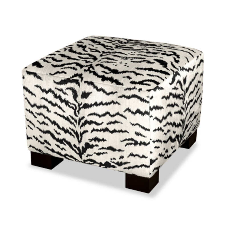 Repose-pieds Tigre Max - Viscose, Blanc cassé