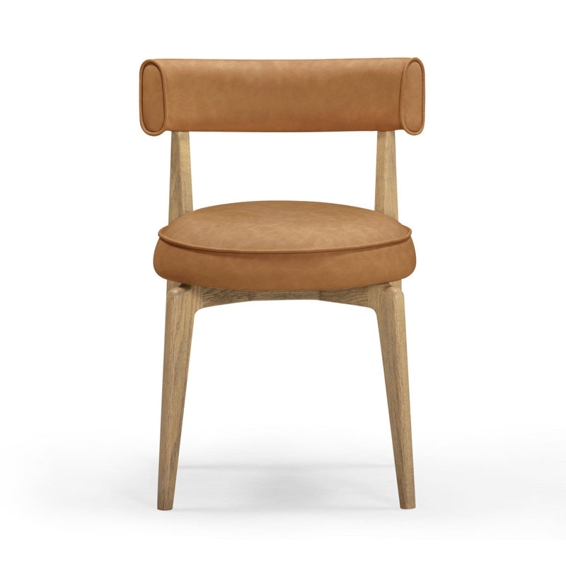 Chaise en cuir vegan Rachel Performance, Brun