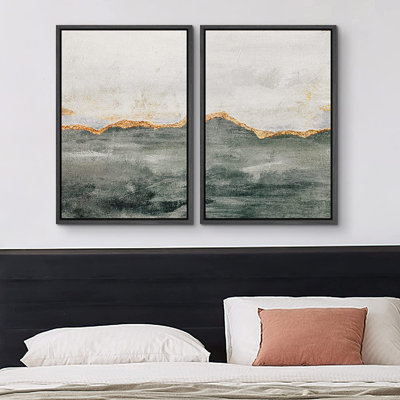 Ensemble de 2 peintures encadrées sur toile