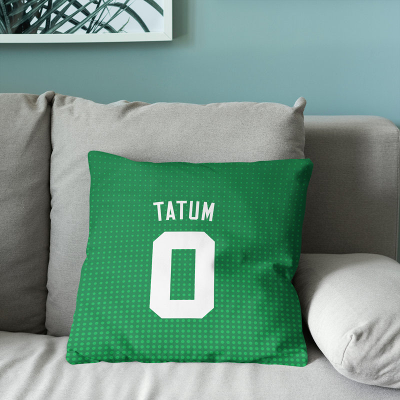 Coussin NBA, décoration de ventilateur de basketball doux, 18 po x 18 po, Vert clair