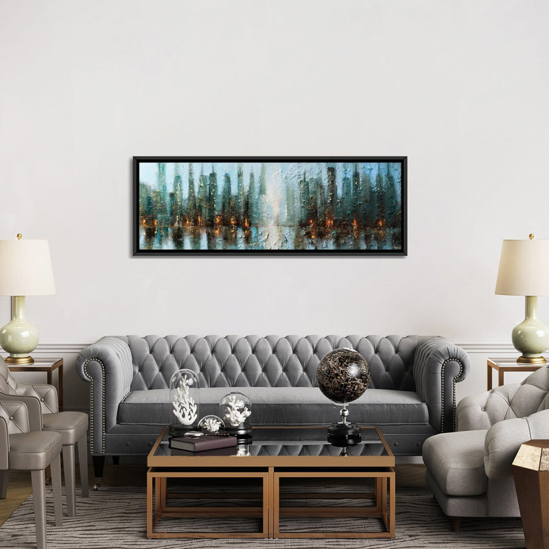 «Swiger Downtown», reproduction sur toile, H 12 po x l 36 po x P 1,5 po, Toile avec cadre noir
