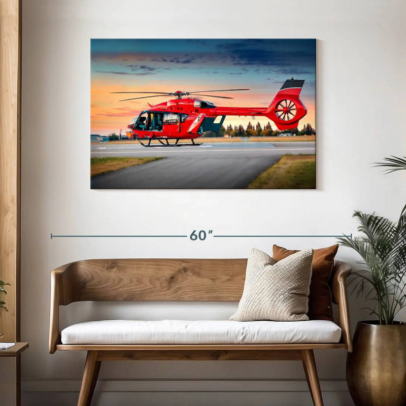 Mehar Red Helicopter, 30" H x 45" W