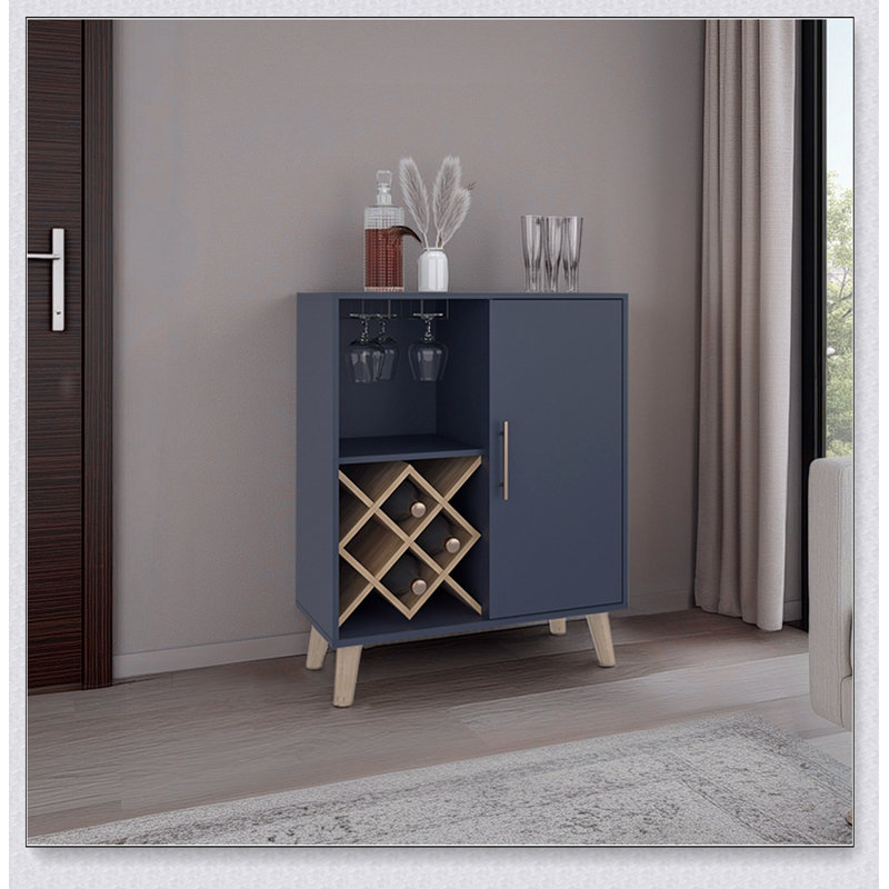 Meuble-bar Cave avec rangement ouvert pour le salon ou les espaces de divertissement, parfait pour un rangement organisé et élégant.