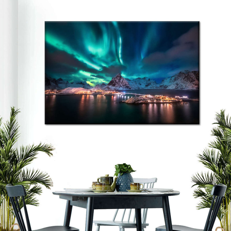 Lofoten Night Northern Lights sur toile, H 24 po x l 36 po x P 1,25 po