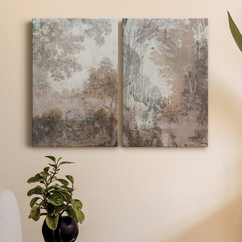 Toile tendue avec châssis Fresco Collage II - prêt à accrocher, H 60 po x l 40 po x P 1 po