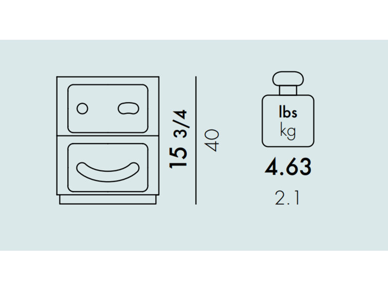 Componibili 2 Drawer Storage Drawer, Smile Wink