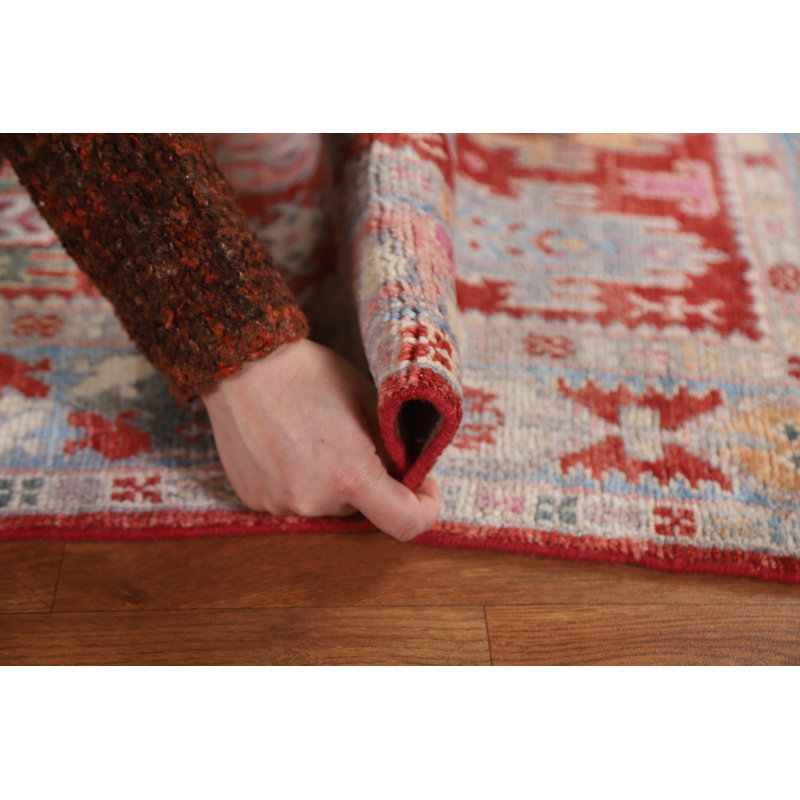 Tapis turc Oushak à motif végétal noué à la main 3 x 4