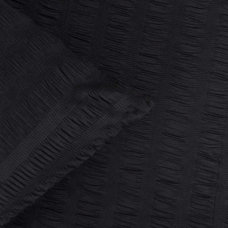 Seersucker Duvet Cover Set with Pillowcases, Kingsize, Black