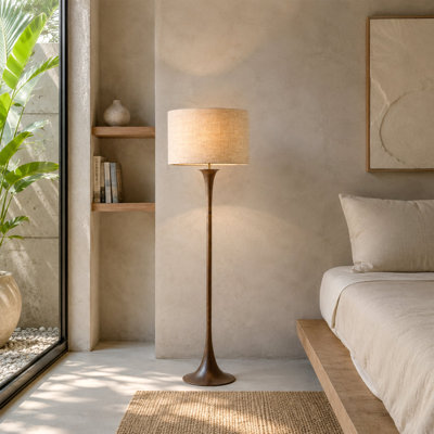 Lampe sur pied Soraya - Noyer