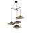 Cascade 4-Light Cluster Pendant Light Natural Rattan Shade Coastal Chic Chandelier In Matte Black