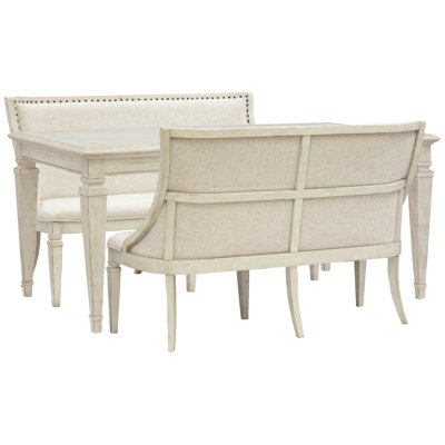 Dariella Extendable Rectangular Dining Table With 2 Upholstered Benches