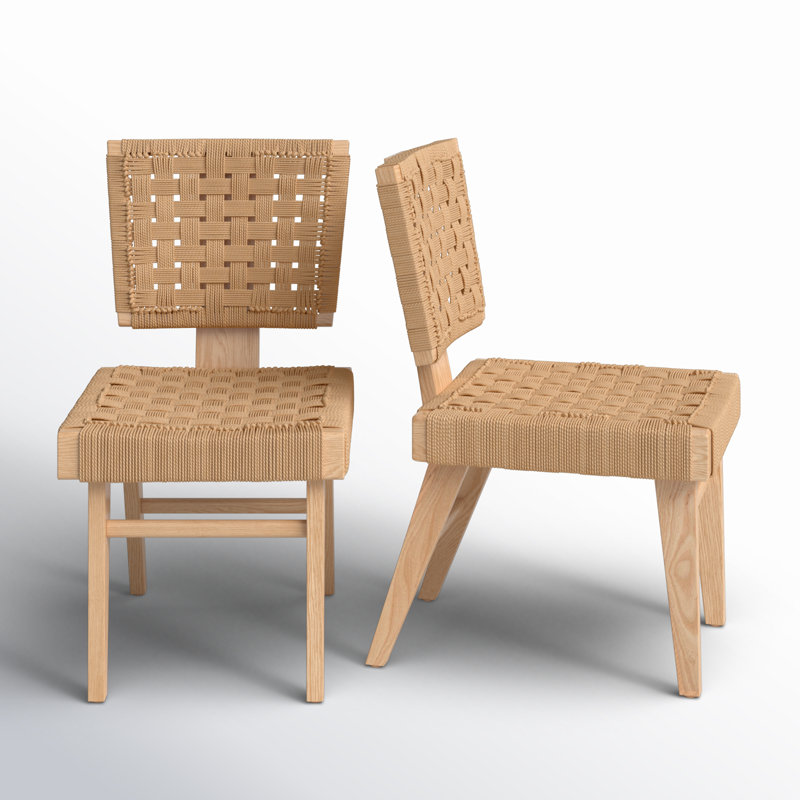 Alfie 18.3'' H Leather Upholstered Ash Armchair, Natural