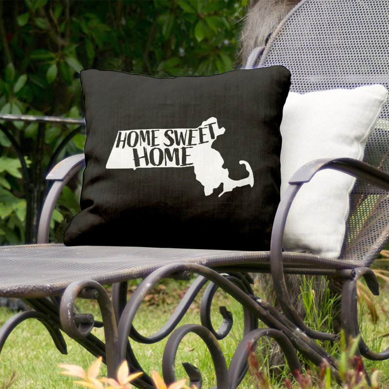 Home Sweet Indoor/Outdoor Throw Pillow - Black, 16" x 16"
