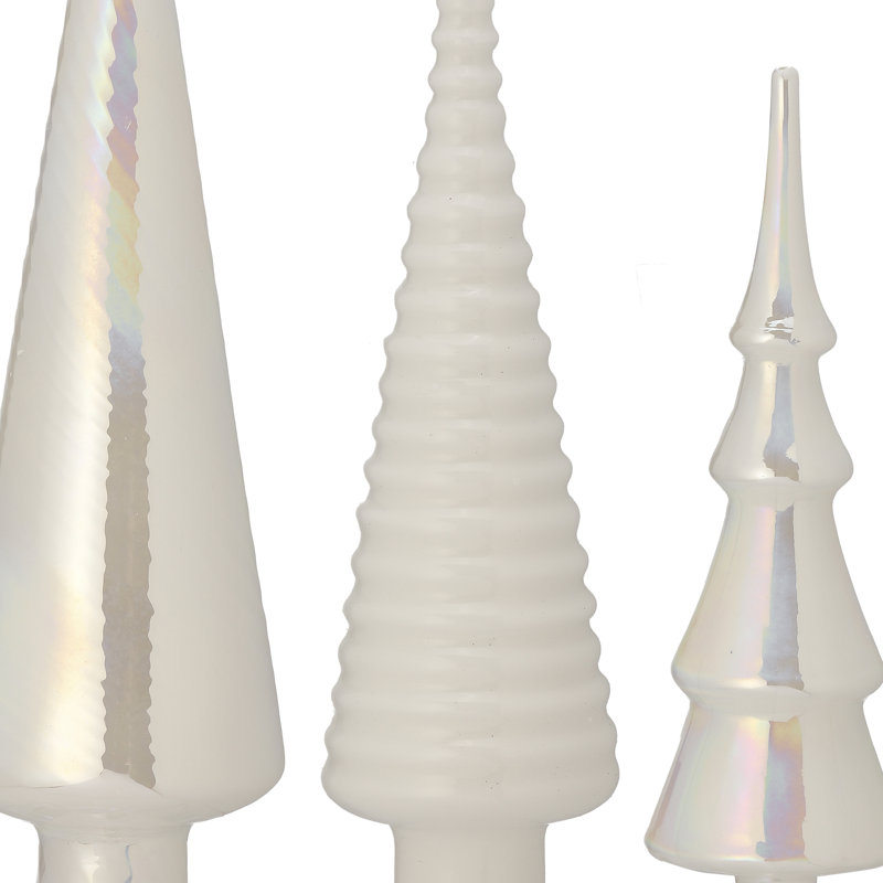 Ensemble de 3 arbres en verre 10/12/15 po