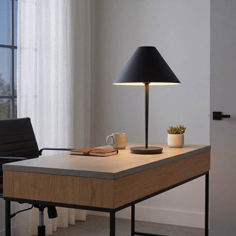 Kelly Wearstler Contra 1 Light Bedroom Home Office Living Room Lamp, Black, Black