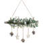 Décoration murale de Noël avec branches de houx scintillantes avec étoiles et pommes de pin - 20,75 po - Argent