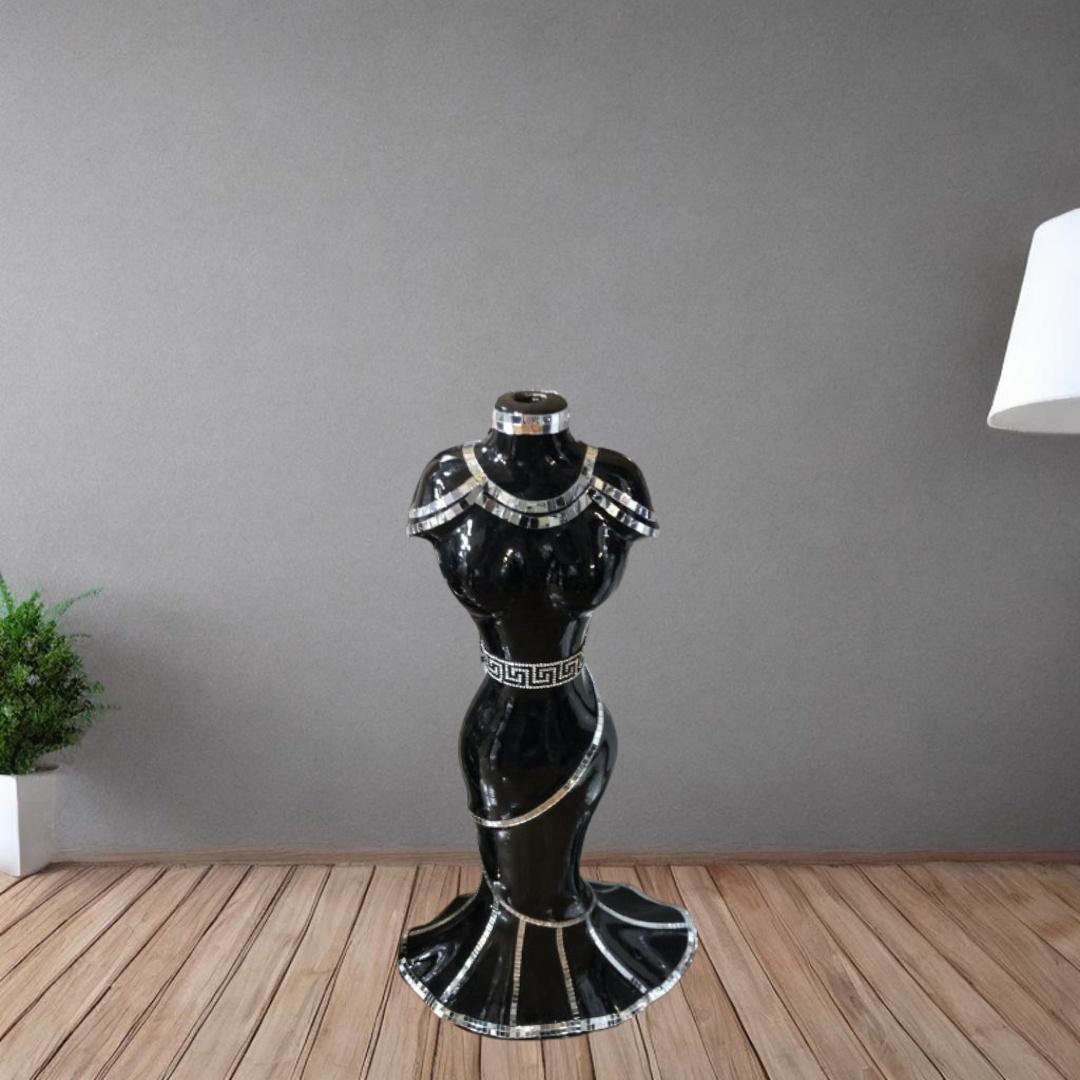 Italian Sparkly Vase Romany Mirrored Mosaic Lady Shape 60X40Cm