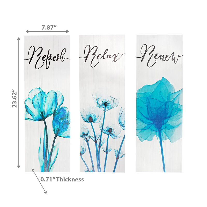 MDF Wall Sign Relax Soak Unwind - Set of 3
