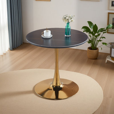 31.5"Tulip Table Mid-Century Dining Table For 2-4 People With Round Mdf Table Top, Pedestal Dining Table, End Table Leisure Coffee Table