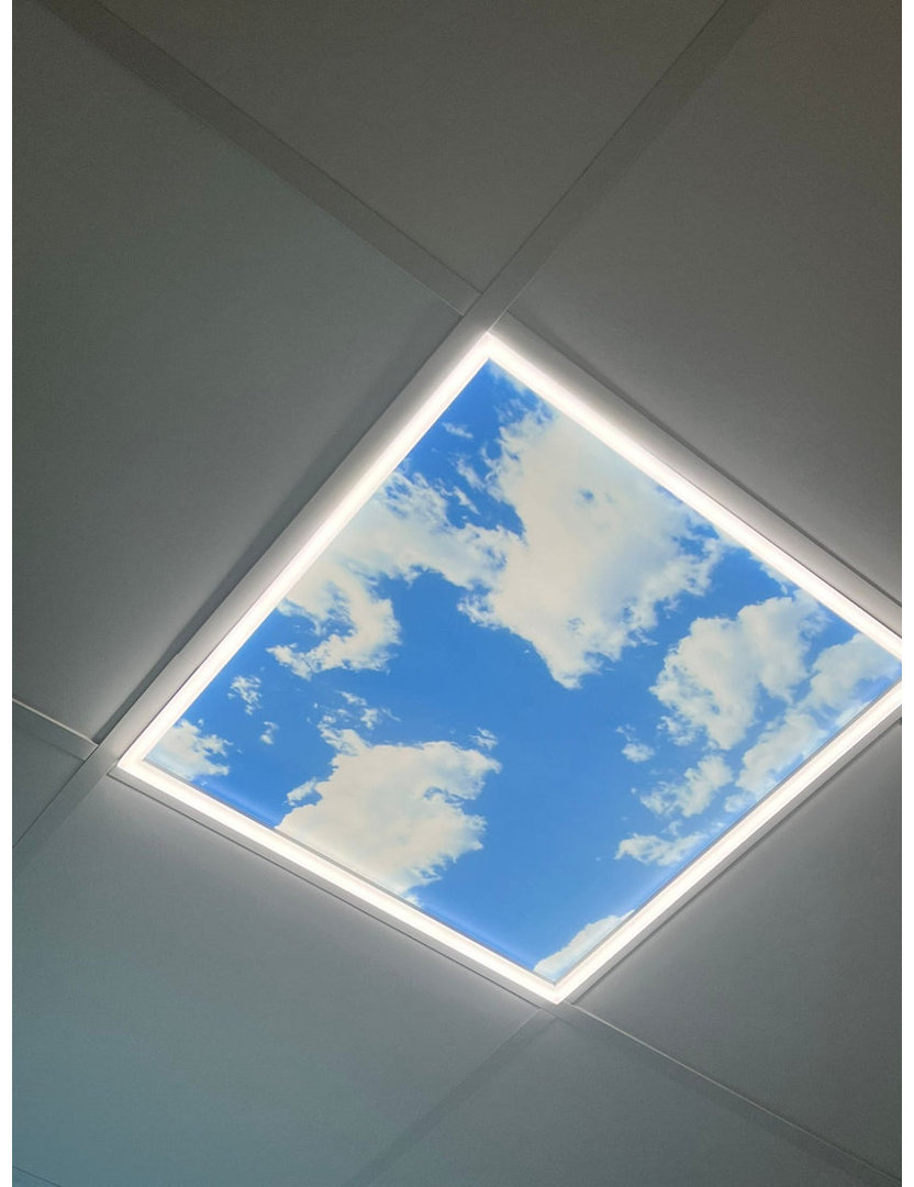 SKY Cloud 2D with Borderline LED Backlit Panel, 60x60cms, 40W, 2pcs pack with 2x Foldable Surface Mounting Frames