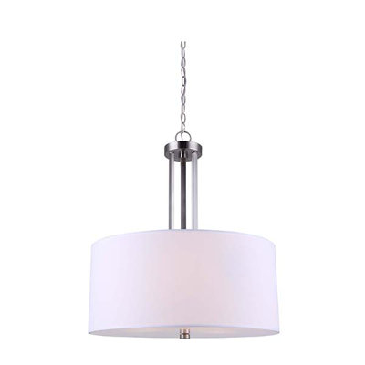 Lustre tambour 3 lumières à abat-jour Resaca