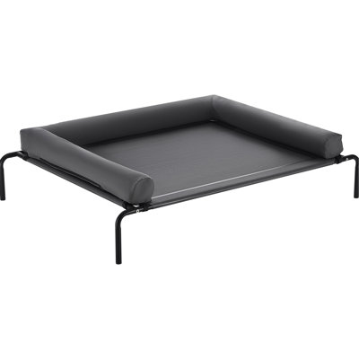 Large Dog Elevated Bed - Portable Raised Cot With Gray Xl Pillow, Mesh For Cooling, Supports Medium To Breeds, Spacious Area Pets Stretch, Quick And Easy Assembly, Steel Frame Canines Waterproof