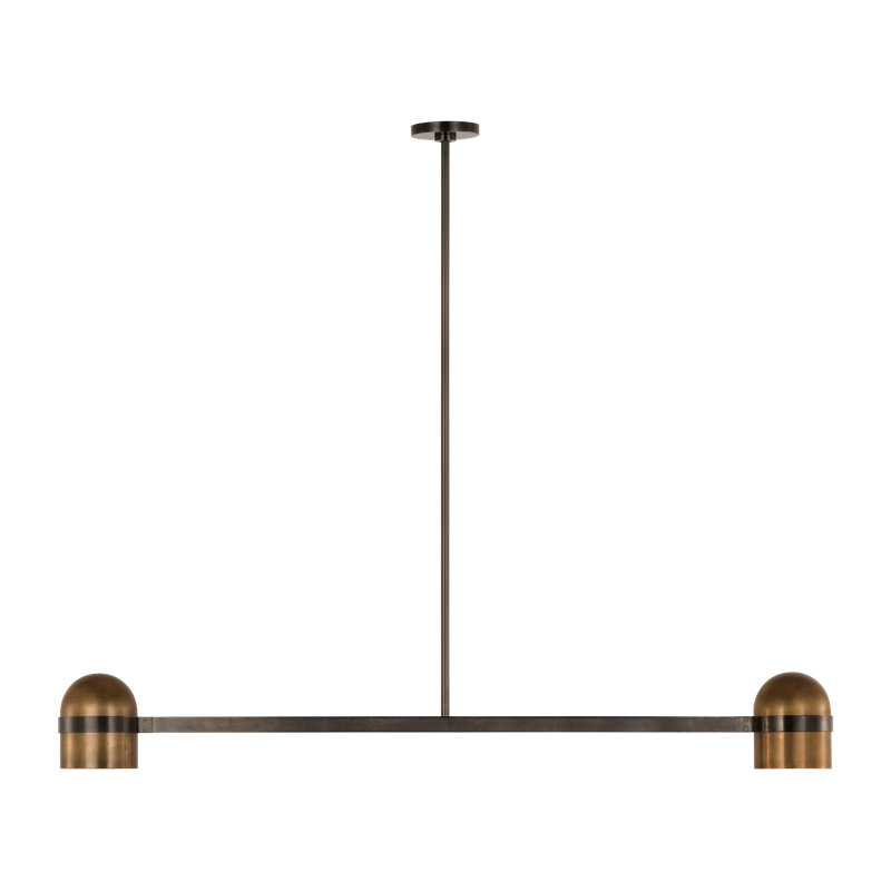 Avroko Octavia 2-light large linear chandelier in blackened bronze finish