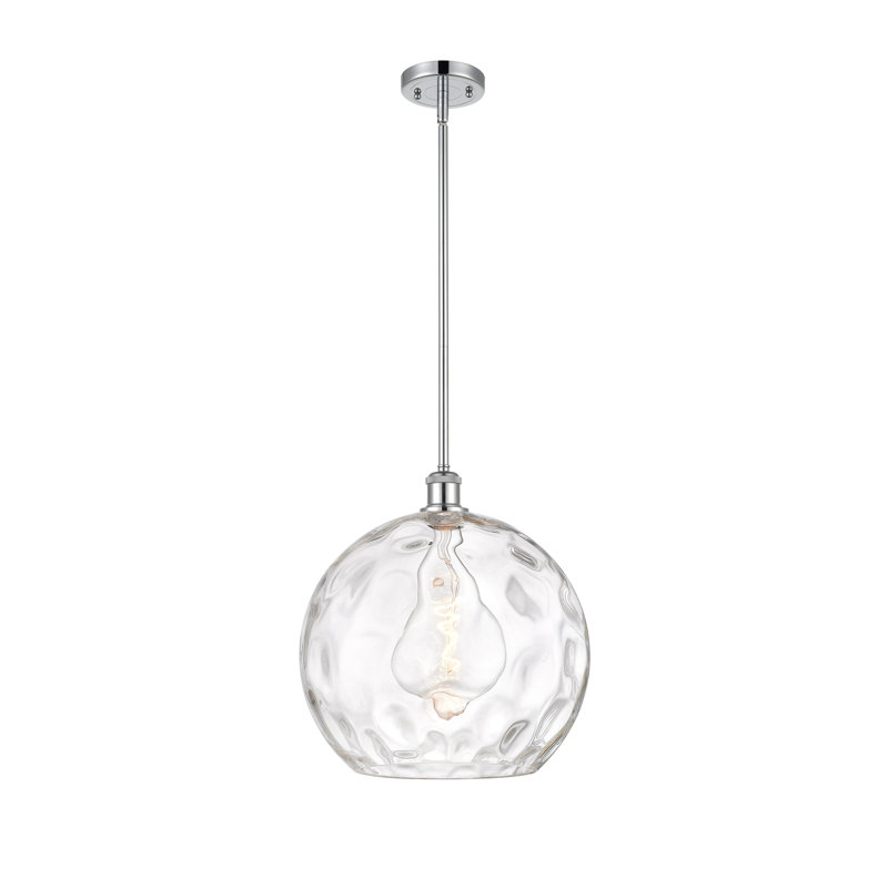 Luminaire suspendu sphère 1 lumière Cindi, DEL, Chrome poli