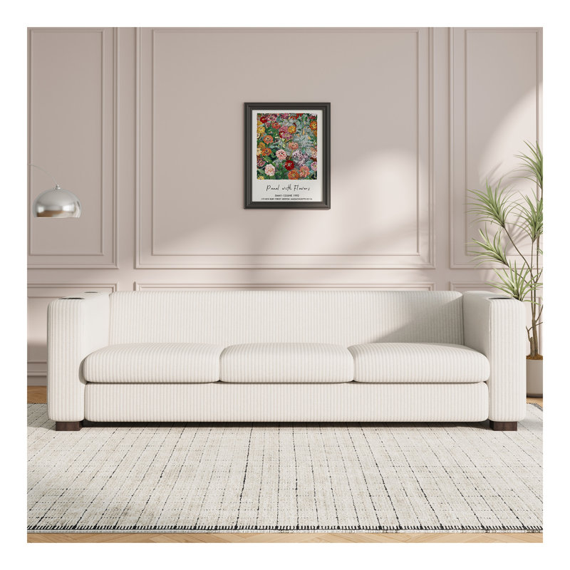 3 SEATER SOFA, Beige, Black