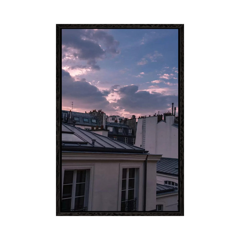 Paris Sunset V by Bethany Young - Print on Canvas, Black Framed, 101.6cm H x 66.04cm W x 3.81cm D