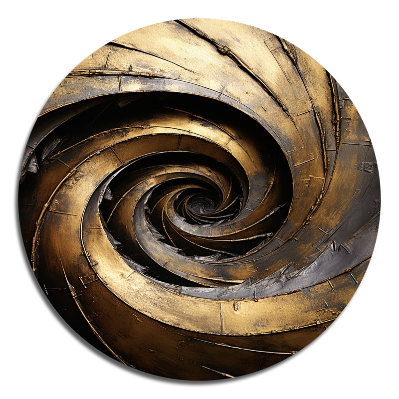 Pugh - Reproduction d'art abstrait en métal rond, H 29 po x l 29 po