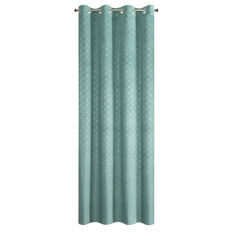 Julia Eyelet Blackout Curtain, Turquoise