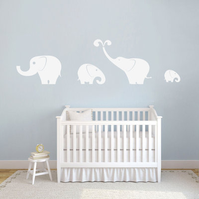 Ensemble de 4 décalcomanies murales éléphant