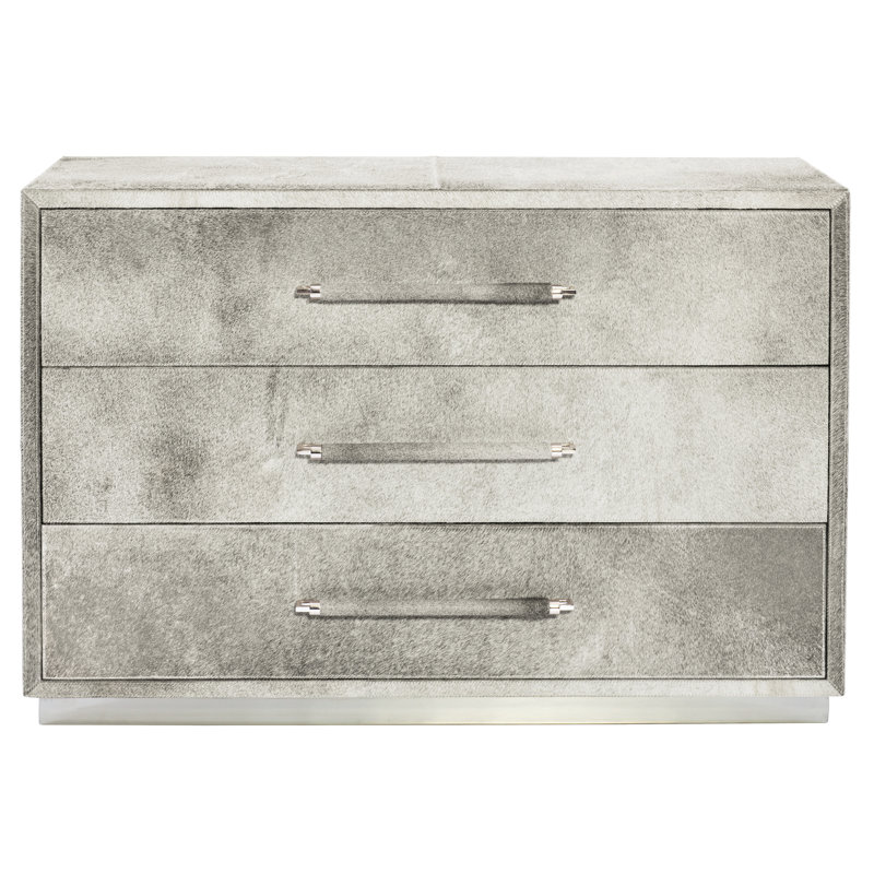 Transitional Beige 3-Drawer Dresser with Felt-Lined Storage