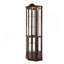 Vitrine d'angle vitrée lumineuse avec tablettes réglables-1643536653
