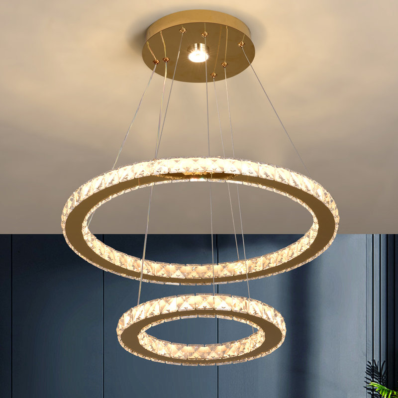 Lucchesi 2 - Light Crystal LED Chandelier, Golden