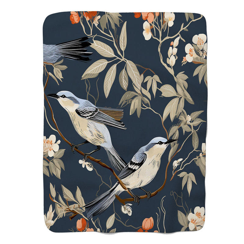 Petal Birds - 1 pièce Sherpa Premium, Lit simple